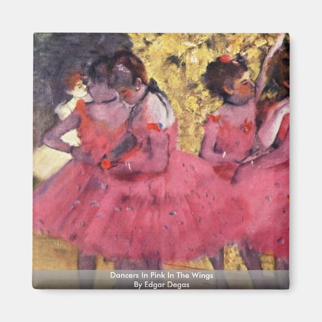 Tänzer in Rosa am Flügel von Edgar Degas Magnet (Vorne)