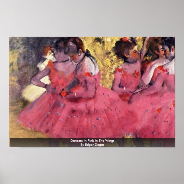 Tänzer in Rosa am Flügel von Edgar Degas Poster (Vorne)