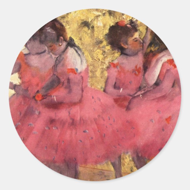 Tänzer in Rosa Runder Aufkleber (Vorderseite)
