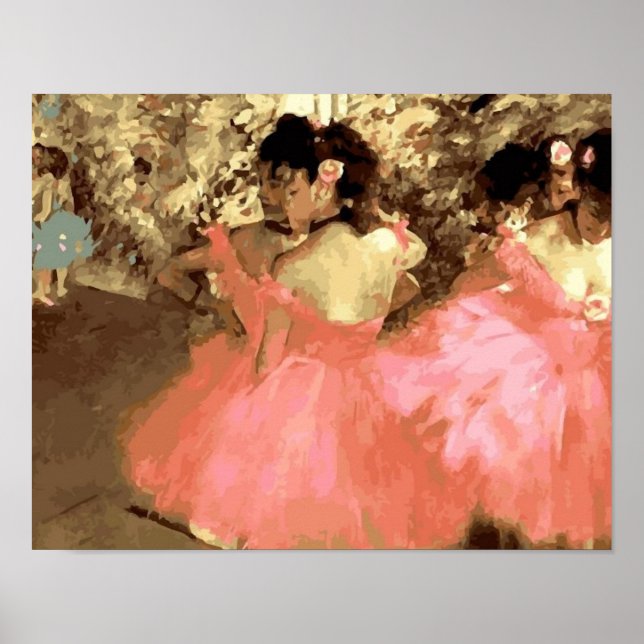 Tänzer in Rosa von Degas Poster (Vorne)