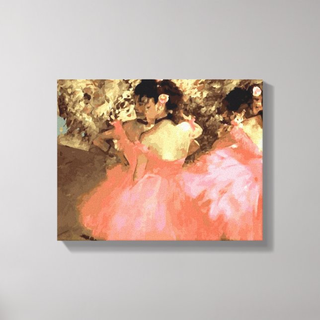 Tänzer in Rosa von Degas Wrapped Canvas Leinwanddruck (Vorderseite)