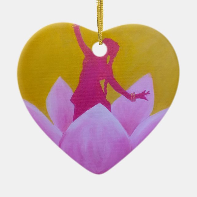 Tänzer Lotuss Kathak Keramik Ornament (Vorne)