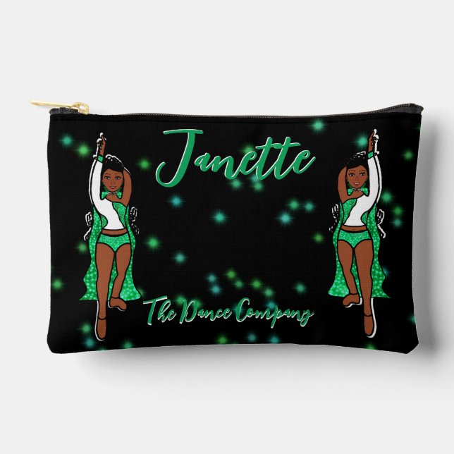 Tänzer/Majorette Green Spark Accessory Pouch Zubehörtasche (Vorderseite)