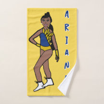 Tänzer/Majorette Handtuch Blau & Gold #1