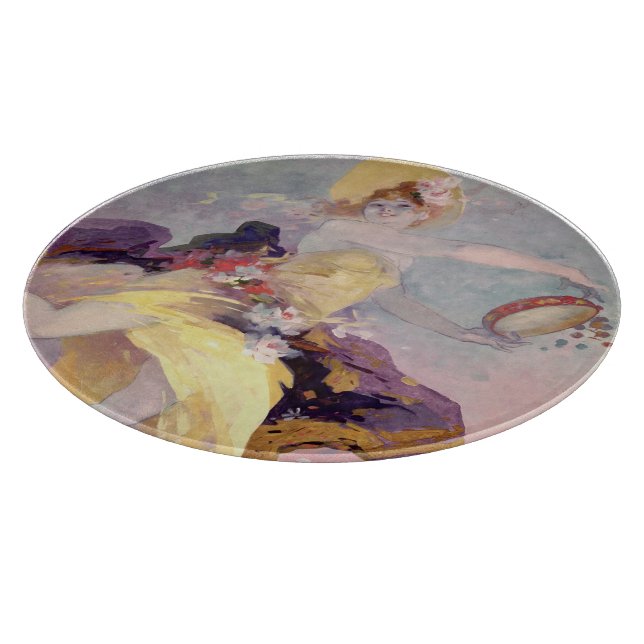 Tänzer mit einem baskischen Tambourine Schneidebrett (Ecke)
