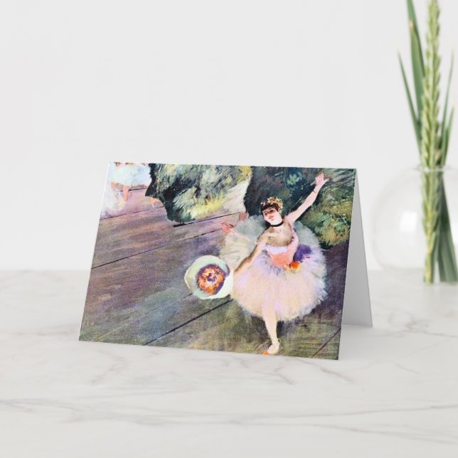 Tänzer mit einem Bouquet von Blume von Edgar Degas Karte (Vorderseite)