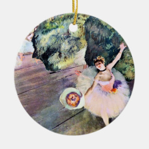 Tänzer mit einem Bouquet von Blume von Edgar Degas Keramik Ornament