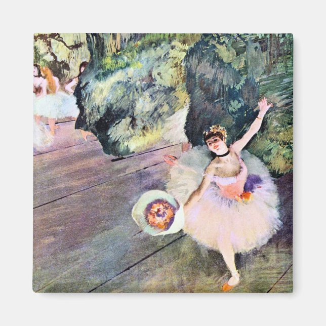Tänzer mit einem Bouquet von Blume von Edgar Degas Magnet (Vorne)