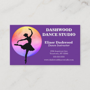 Tänzer mit Rainbow Light Dance Studio Visitenkarte