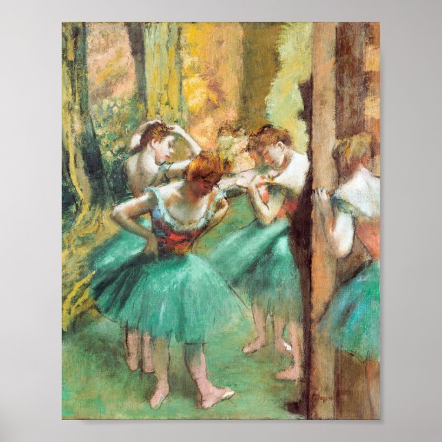Tänzer Pink und Green von Edgar Degas Poster (Vorne)