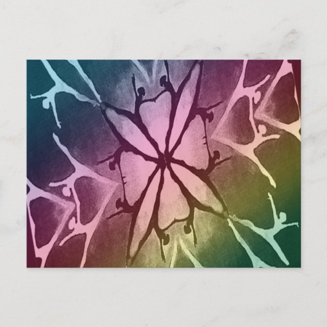 Tänzer (Regenbogen - Drehung) Postkarte (Vorderseite)