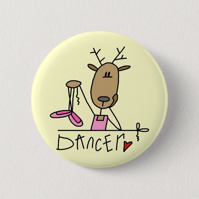 Tänzer-Ren-T-Shirts und Geschenke Button (Vorderseite)