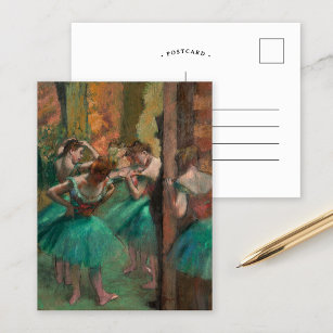 Tänzer, rosa und grün   Edgar Degas Postkarte