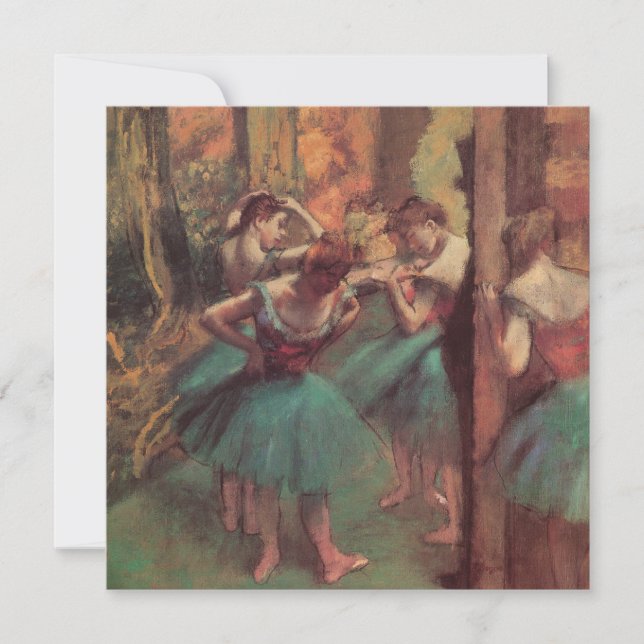 Tänzer, Rosa und Grün von Edgar Degas Einladung (Vorderseite)