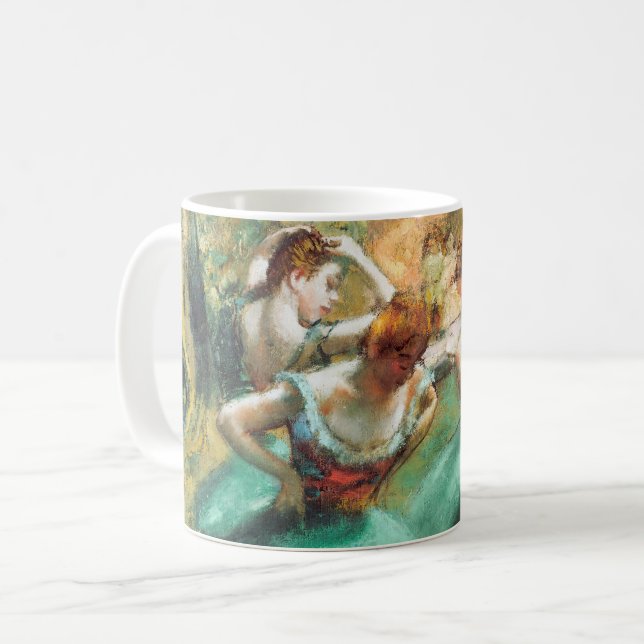 Tänzer Rosa und Grün von Edgar Degas Kaffeetasse (Vorderseite Links)