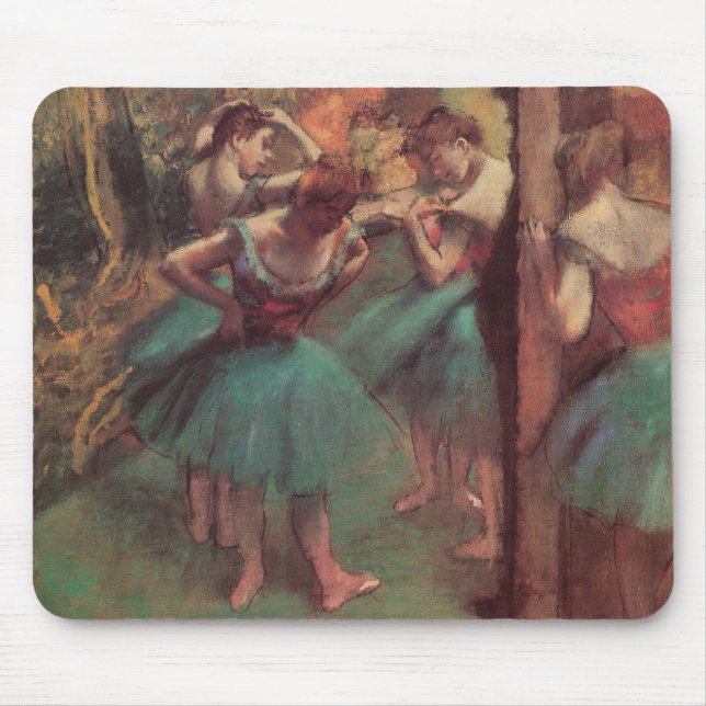 Tänzer, Rosa und Grün von Edgar Degas Mousepad (Vorne)