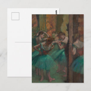 Tänzer, Rosa und Grün von Edgar Degas Postkarte