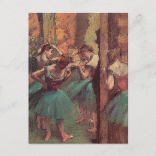 Tänzer, Rosa und Grün von Edgar Degas Postkarte (Vorderseite)