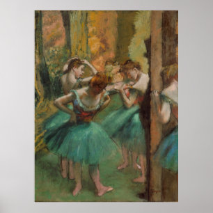 Tänzer, rosa und grüne Edgar Degas Poster