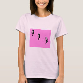 Tänzer-Silhouette in Rosa T-Shirt