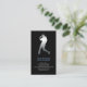 Tänzer Silver Silhouette Dancer Business Card Visitenkarte (Stehend Vorderseite)