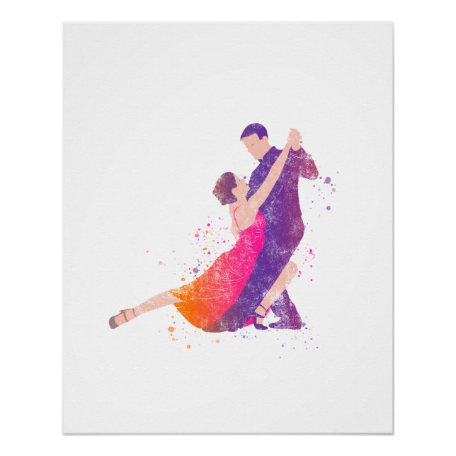Tänzer Tango Ballroom Flamenco Tanzen Poster (Vorderseite)