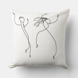 Tänzer-Tanz-unbedeutendes Tanzen-Schwarz-weißes Kissen