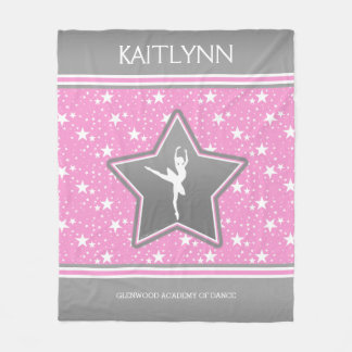 Tänzer unter den Sternen im Rosa mit IHREM NAMEN Fleecedecke