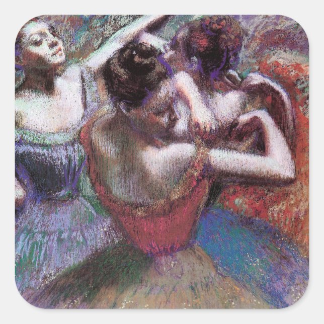 Tänzer von Degas Quadratischer Aufkleber (Vorderseite)