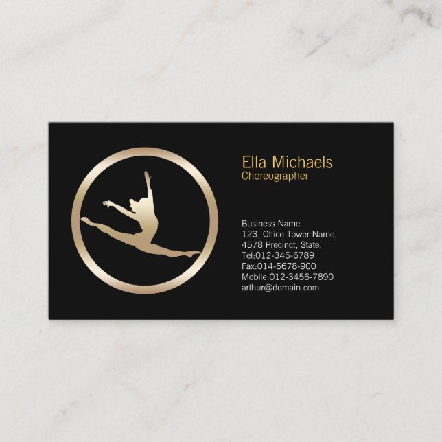 Tänzereleap Icon Dancer Business Card Visitenkarte (Vorderseite)