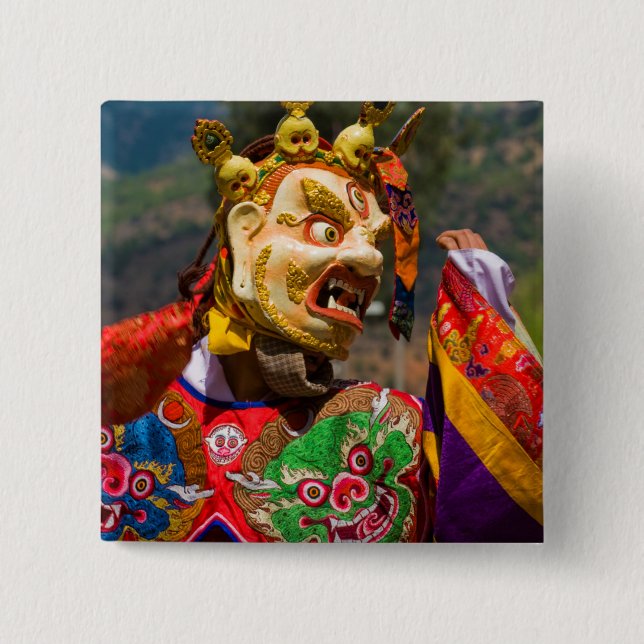 Tänzerin des Aisan-Festivals Button (Vorderseite)