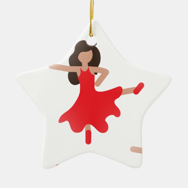 Tänzerin Emoji Keramikornament (Vorne)