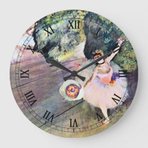 Tänzerin mit Blumenstrauß von Edgar Degas Große Wanduhr
