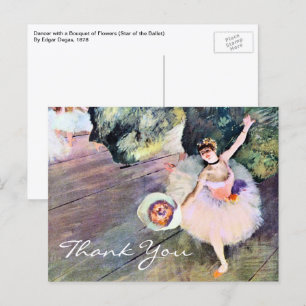 Tänzerin mit Blumenstrauß von Edgar Degas Postkarte
