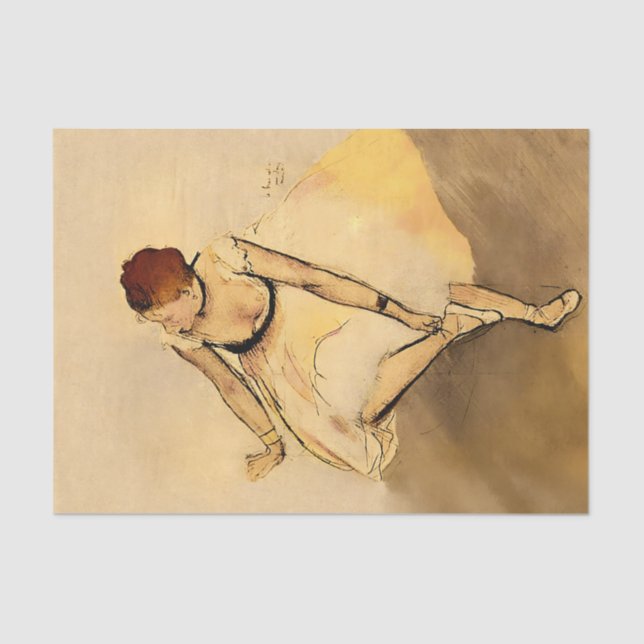 Tänzerin passt ihren Slipper an, Degas Art Seidenpapier (Vorderseite)