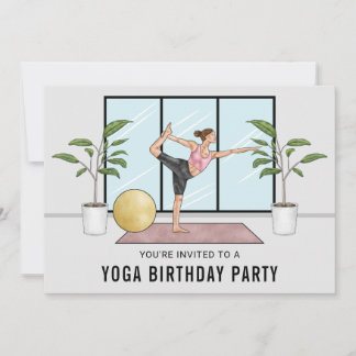 Tänzerin Pose Fitness Frau Yoga Geburtstagsparty Einladung