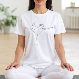 Tänzerin Pose Yoga Minimalistische Schwarze Linie  Tri-Blend Shirt