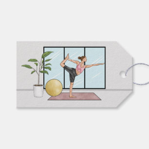 Tänzerin Pose Yoga Natarajasana Balance Workout Gi Geschenkanhänger