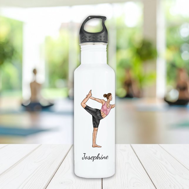 Tänzerin Pose Yoga Natarajasana mit Individuelle N Edelstahlflasche (Von Creator hochgeladen)