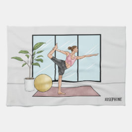 Tänzerin Pose Yoga Natarajasana Personalisierter N Geschirrtuch