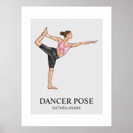 Tänzerin Pose Yoga Stretch Training Frauen Poster