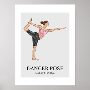 Tänzerin Pose Yoga Stretch Training Frauen Poster