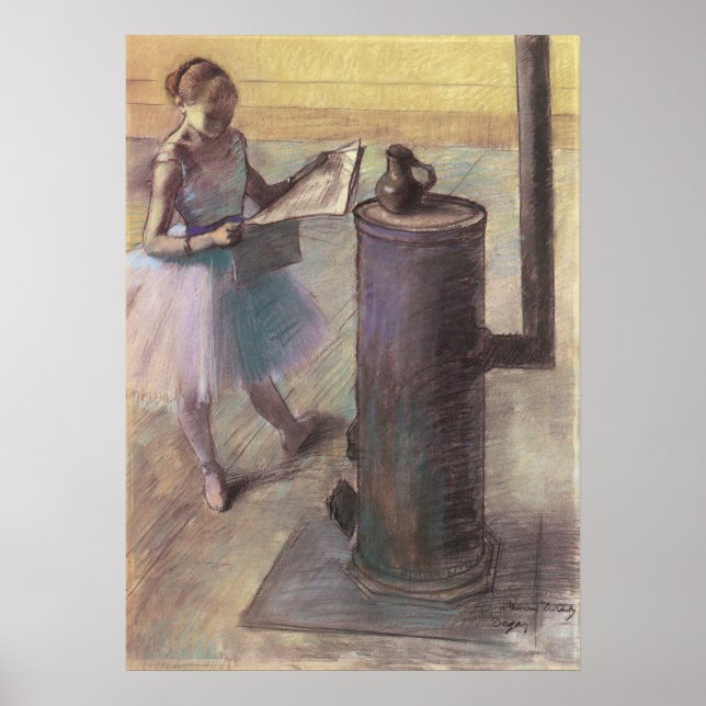 Tänzerin Ruhen von Edgar Degas, Vintage Ballet Art Poster (Vorne)
