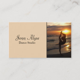 Tänzerin Silhouette, Strand bei Sunset Dance Studi Visitenkarte