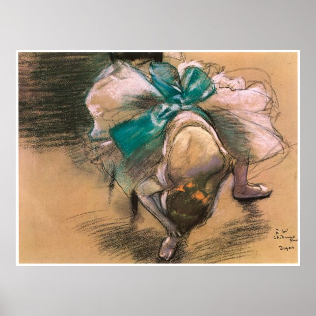 Tänzerin Tying her Shoe Ribbon, 1886, Edgar Degas Poster (Vorne)