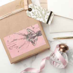 Tänzerin von hinten, Hände auf den Hüften von Edga Rechteckiger Aufkleber