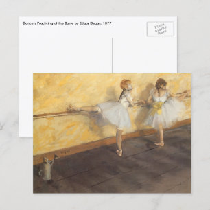 Tänzerinnen an der Barre von Edgar Degas, Vintage Postkarte