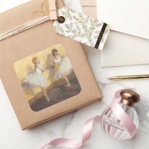 Tänzerinnen an der Barre von Edgar Degas, Vintage  Quadratischer Aufkleber