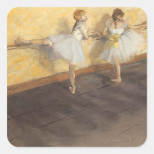 Tänzerinnen an der Stange von Edgar Degas, Vintage Quadratischer Aufkleber