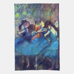 Tänzerinnen in Blau von Edgar Degas, Vintage Balle Geschirrtuch